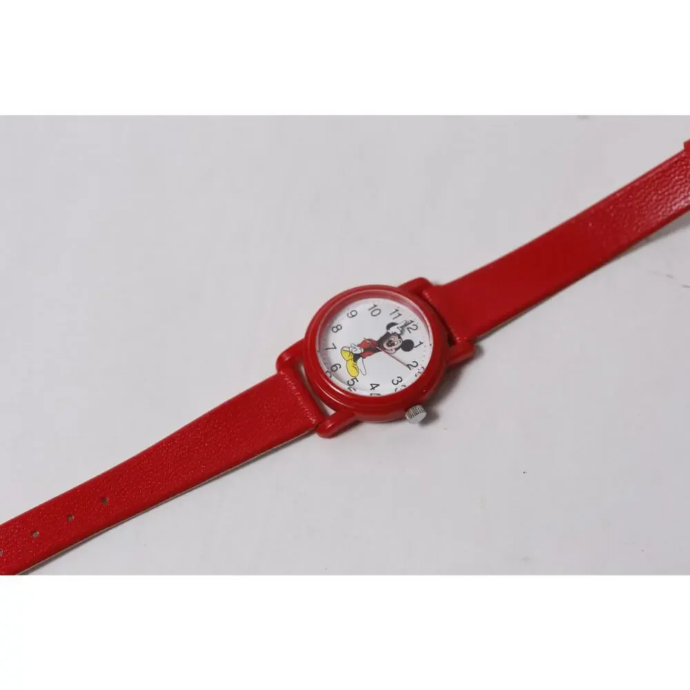 Disney Mickey Mouse Watch with Hands Arrows and Red Strap ~ 260209-WH 964